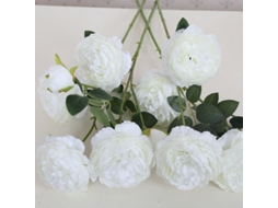 Ramo de peônias artificiais Nova Line, 6 unidades, decoração de casamento e festa branco