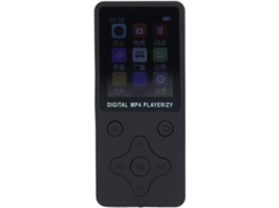 Leitor de MP3/MP4 de 64 GB com tela de 64 GB, rádio FM, gravador sem perdas de 1,8" com rádio e agenda de voz (preto)