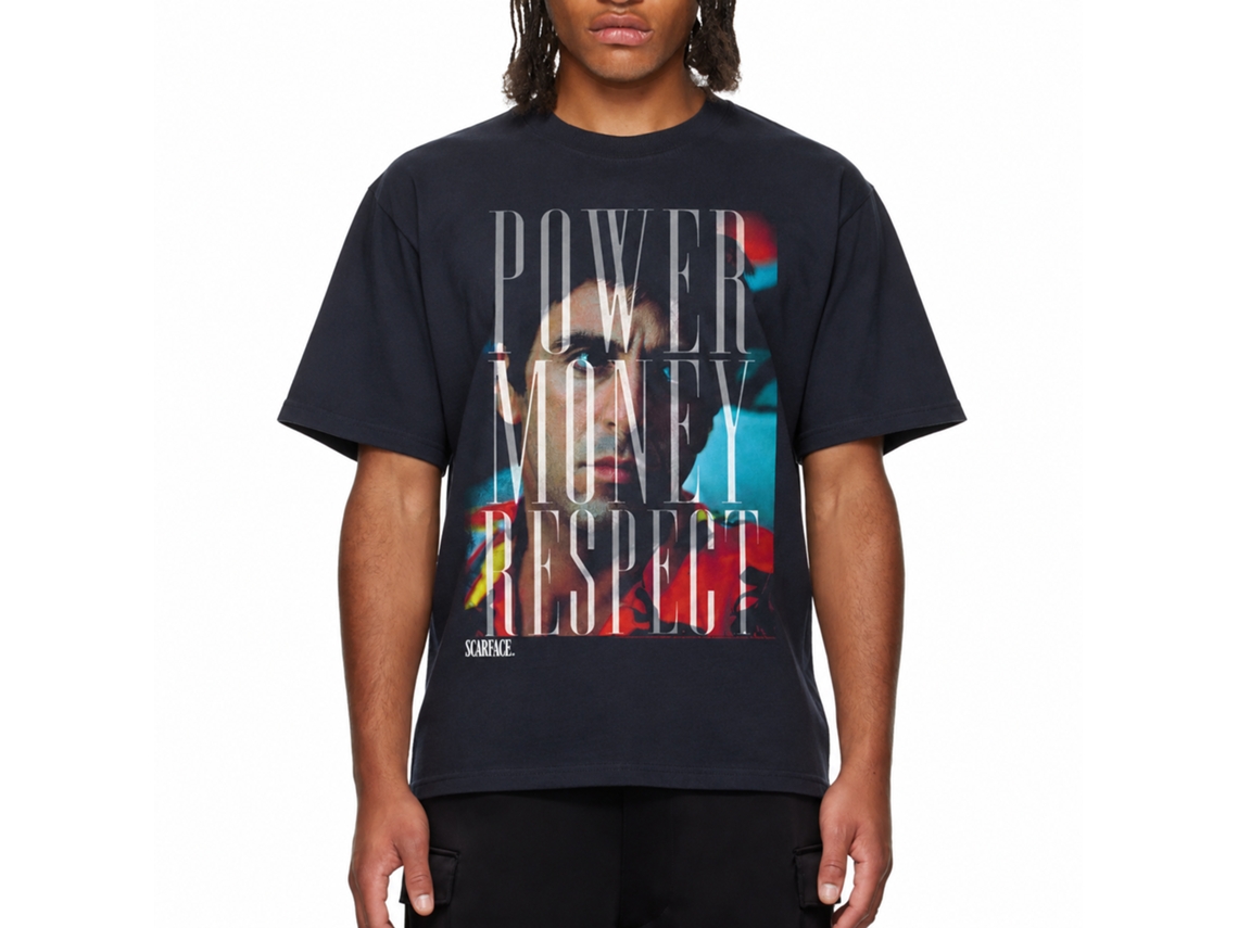 Rockinstone Scarface Movie Pmr Navy Adult T-shirt Size:xl
