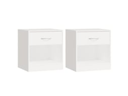 Conjunto 2 Mesa de cabeceira VIDAXL gaveta branca