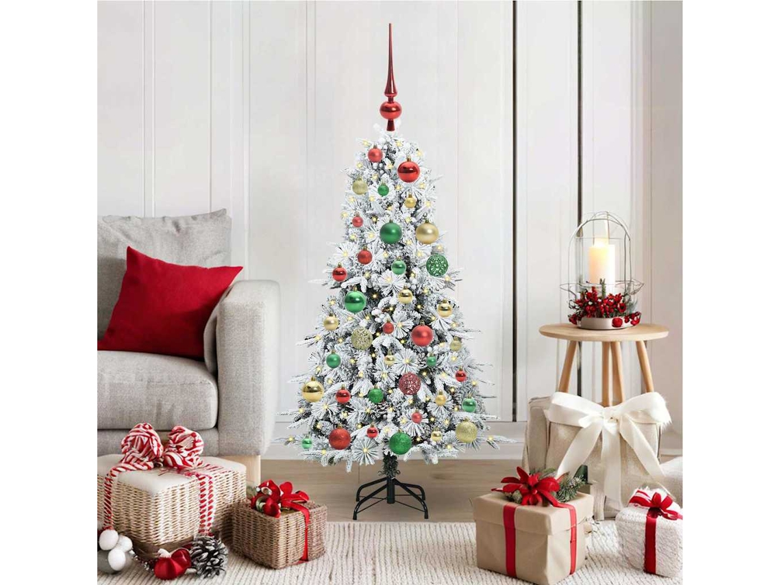 Vidaxl Árvore De Natal Articulada Artificial Branco 120 Cm Pe E Pvc
