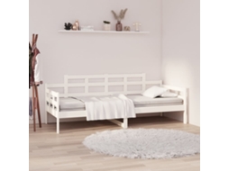 Vidaxl Sofá-cama 90x190 Cm Madeira De Pinho Maciça Branco