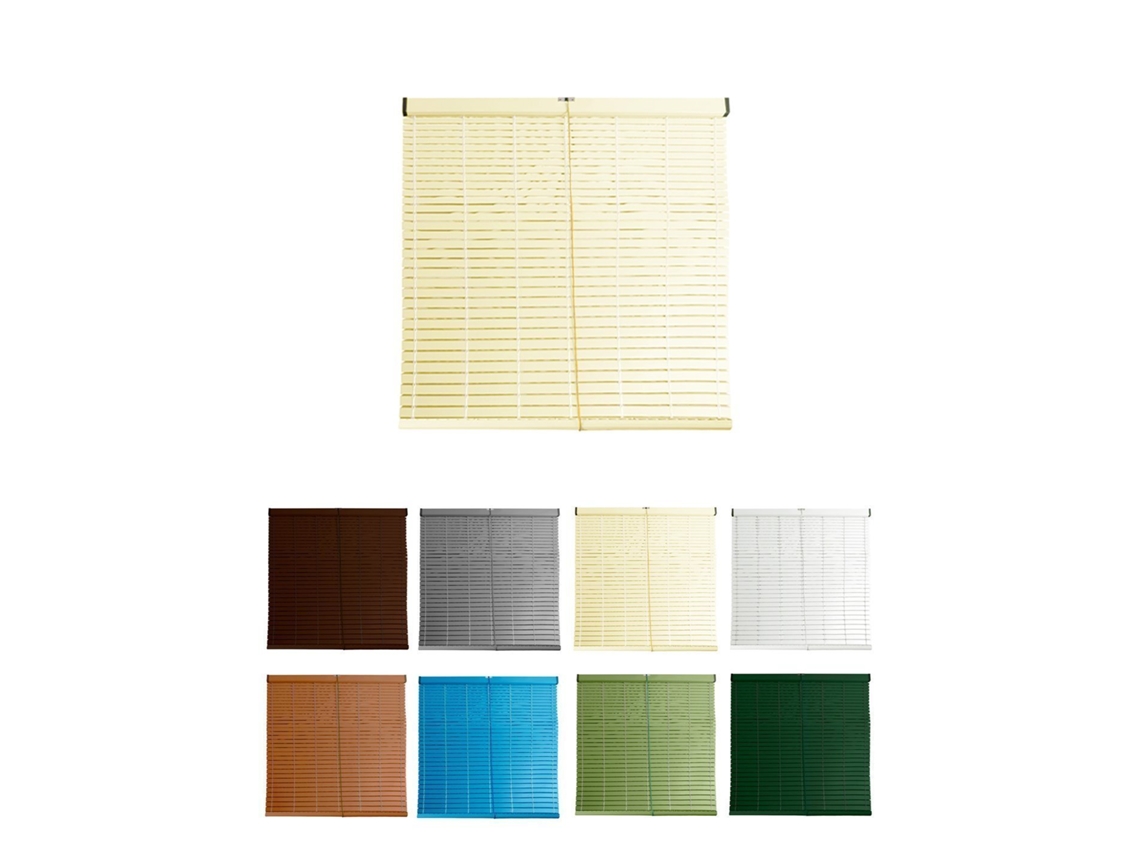 Persiana De Pvc Alicantina Con Polea Metálica | Persiana Enrollable | Estor Enrollable Para Ventanas, Puertas, Salón Y Cocina Marfil 75 X 100 Cm