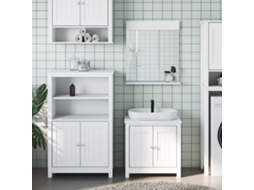 Vidaxl 3 Pcs Conjunto De Móveis Para Wc Berg Pinho Maciço Branco