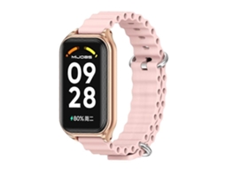 Pulseira De Silicone Mijobs Com Revestimento Metálico E Estampa Oceânica Para Xiaomi Smart Band 8 Active / Redmi Band 2