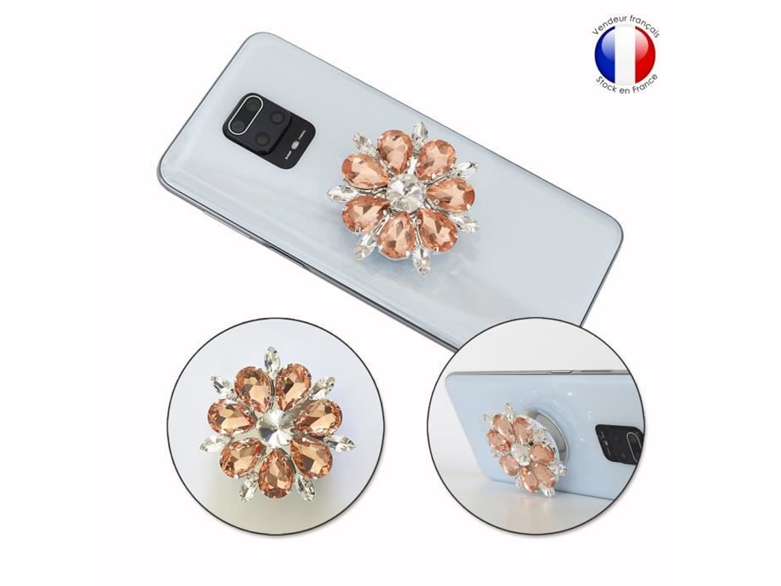 Suporte Para Celular - Ph26 - Vivo Y12 - Dobrável - Rosa Diamante E Branco - Visualização De Vídeo-aquaforge