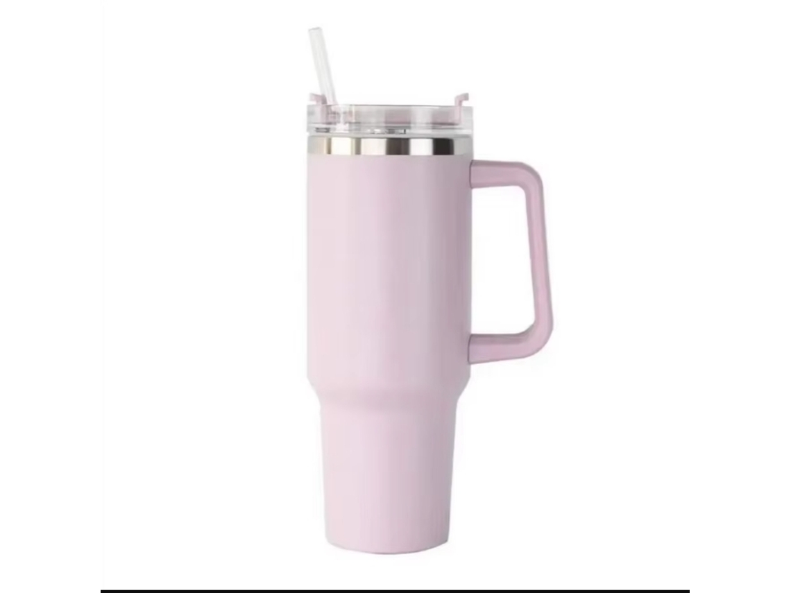 Caneca Térmica de Viagem com Parede Dupla, 1200 Ml (40 Oz), com Alça e Canudo. MDUG (roxo Claro)