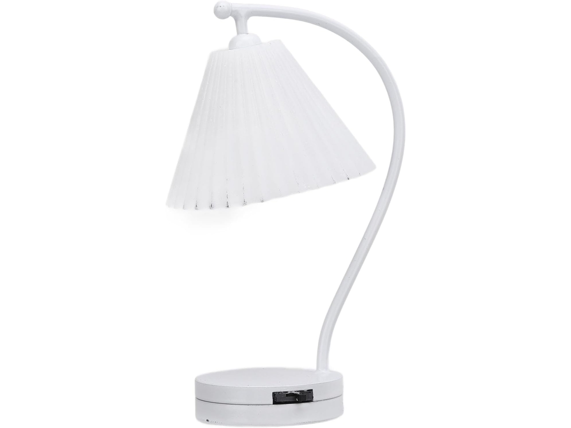 Abajur De Mesa Para Casa De Bonecas Em Escala 112 Com Cúpula Plissada Branca Simples Acessório De Gokoco