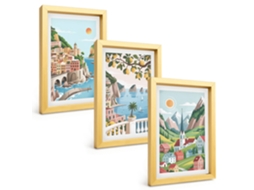 Composição De Quadros Paisagens, Mar, Cítricos Espelharte (3 Peças 20x30 Cm)