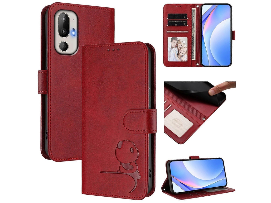 Capa De Couro Com Estampa Rfid E Cordão Para Htc U24 Pro Da Litter Panda