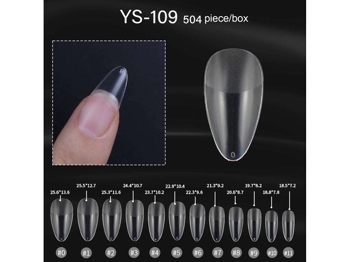 504pcs Pontas De Unhas Falsas Para Extensão Rápida Prensáveis Manicure Arte De Unhas Transparentes