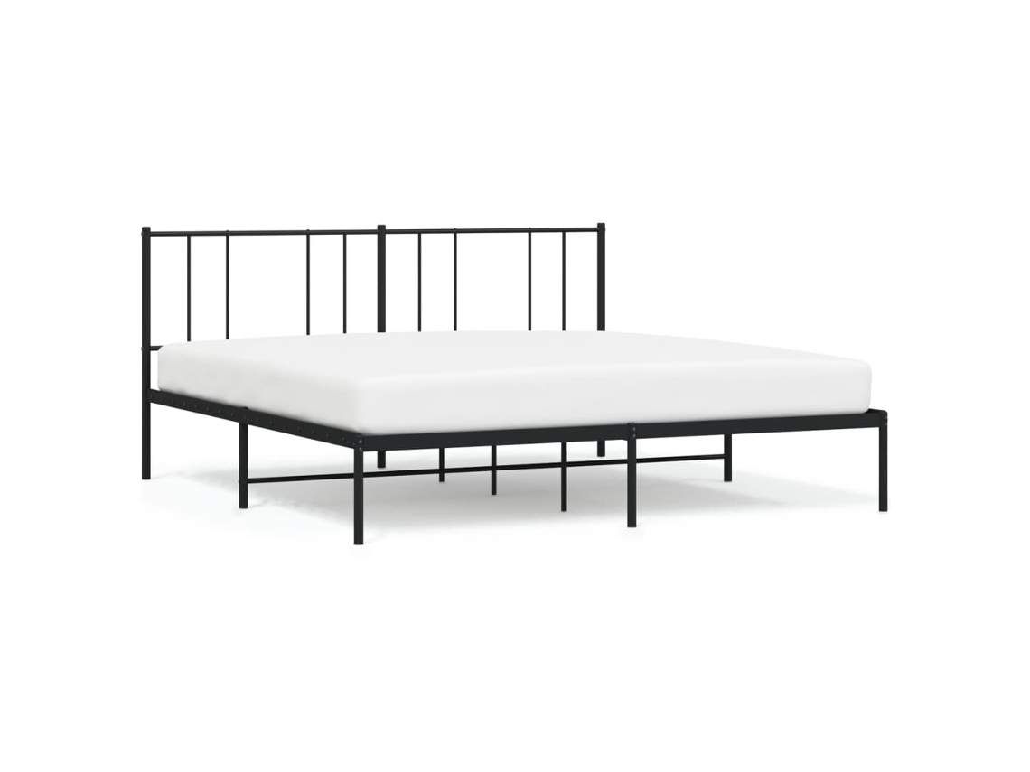 Estrutura de Cama em Metal com Cabeceira Preto MAISON EXCLUSIVE 180x200 cm