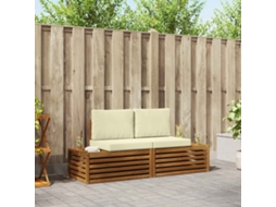 Vidaxl Conjunto De Sofás Para Exterior 2 Peça Natural E Creme