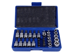 Conjunto de Bits de Parafusadeira Estrela com Soquete 34pcs em Caixa para Reparo de Bike Moto Carro