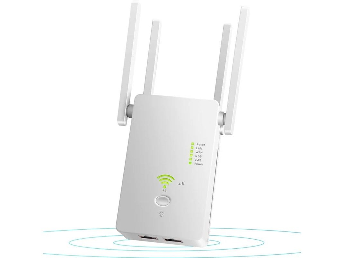 Amplificador De Extensão De Sinal Wifi, Repetidor Amplificador De Internet Sem Fio De 1200 Mbps, Extensor Doméstico De Banda Dupla 2.4g E 5g Yizhood
