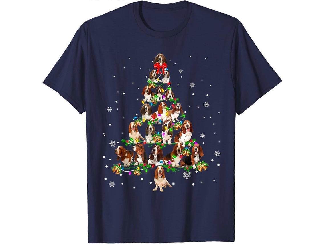 Camiseta De Natal Basset Hound Árvore De Natal Presente De Natal Tx0819 Hengjian