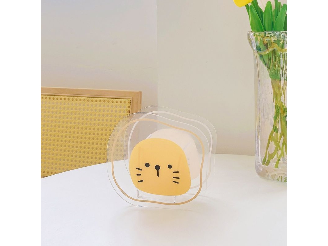 Vaso de acrílico Nova Line estilo nórdico urso amarelo pequeno