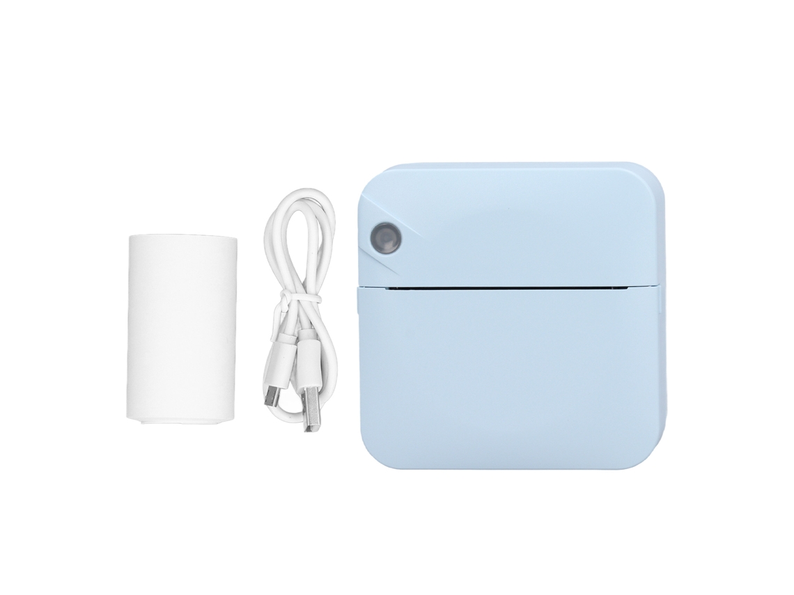 Mali mini Impressora Térmica Portátil Bluetooth 200dpi 1000mah com Papel Azul