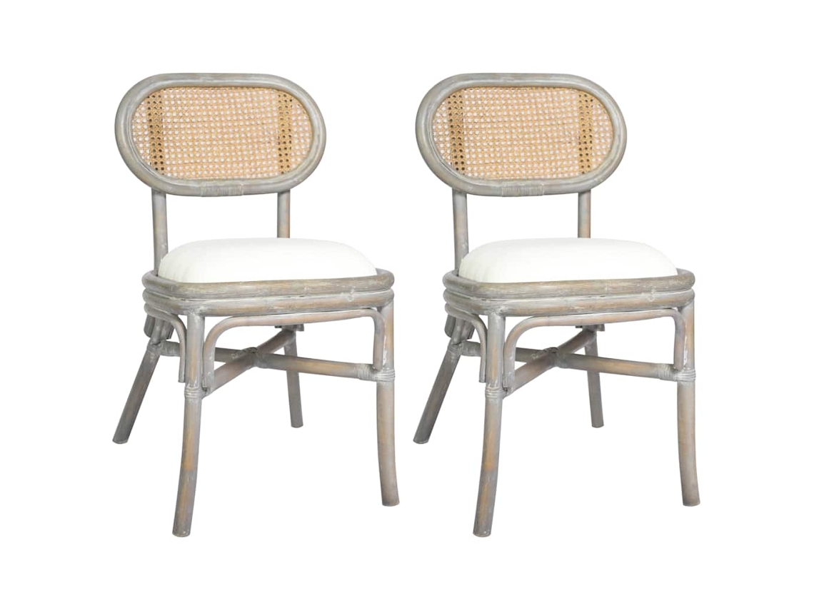 Vidaxl Cadeiras De Jantar 2 Pcs Linho Cinzento