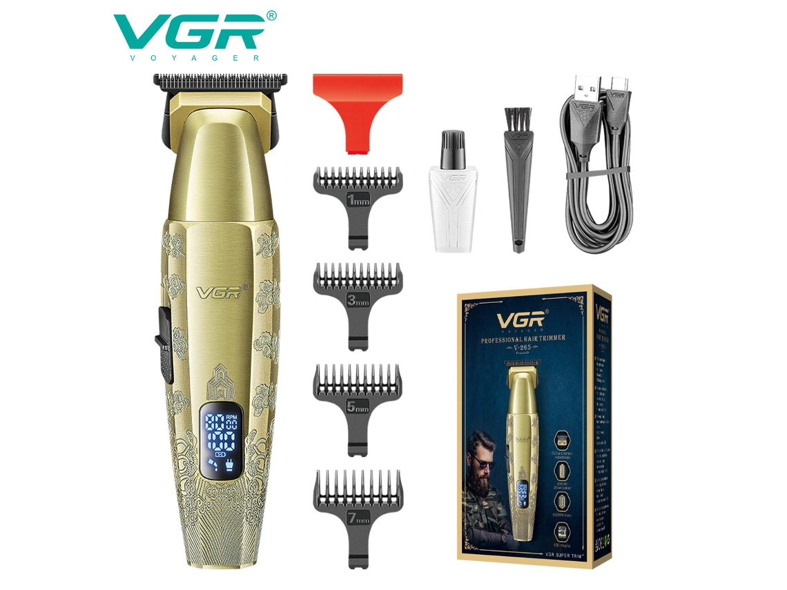 Máquina De Cortar Cabelo Elétrica De Metal Com Visor Digital E Gravação, Máquina De Cortar Cabelo Recarregável De Alta Potência.