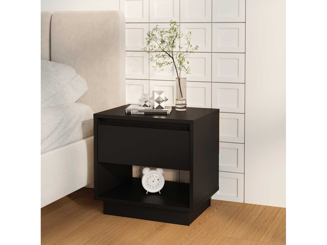 Vidaxl Mesa De Cabeceira 45x34x44 Cm Contraplacado Preto