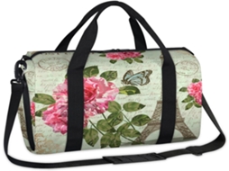 Bolsa Esportiva Retrô Parisiense para Crianças Tecido de Poliéste 45 X 21 5 23 Cm Estampa Pa Design Du