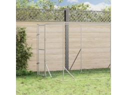 Vidaxl Canil De Exterior 2x10x2 M Aço Galvanizado Prateado