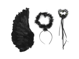 Primerox conjunto de Asas de Anjo Diabo Adulto Leve de Penas Artificiais para Halloween Cosplay 3 Pack