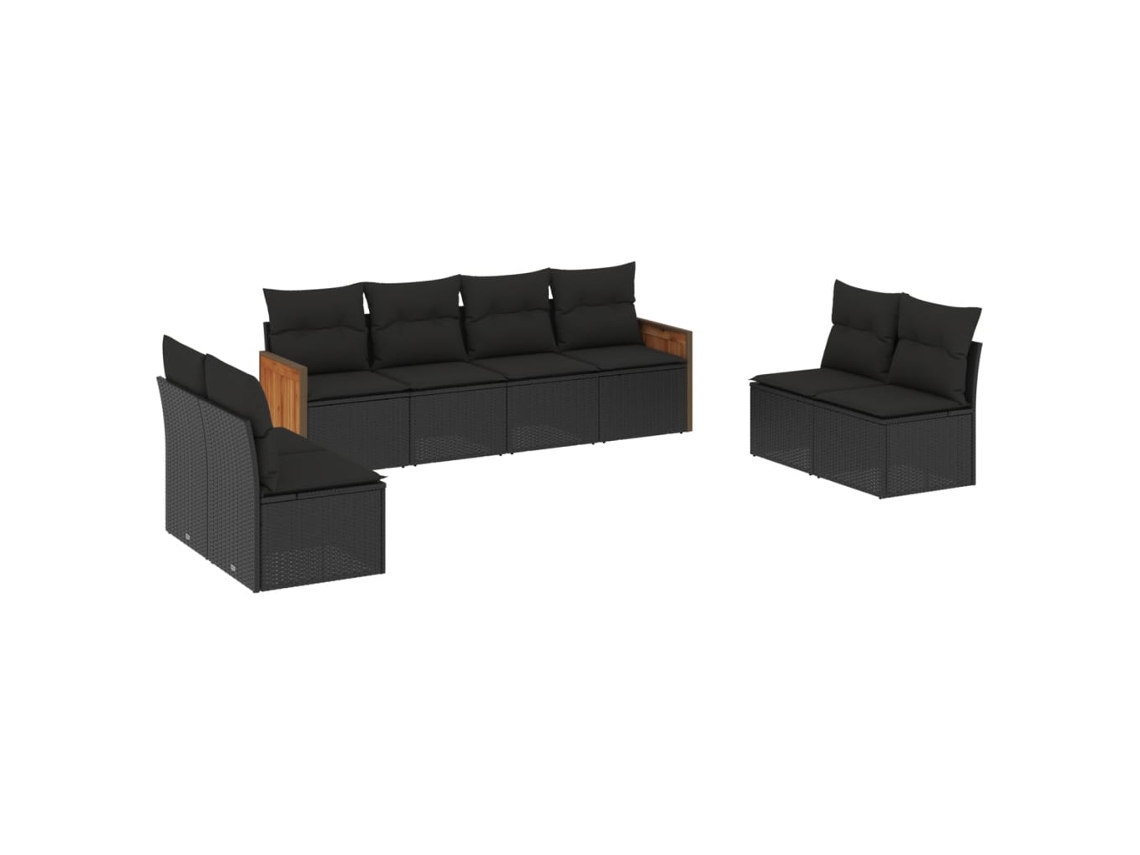 Garden Sofa Set, Garden Sofa Sets Vidaxl Preto Rattan / Vime (n/a)