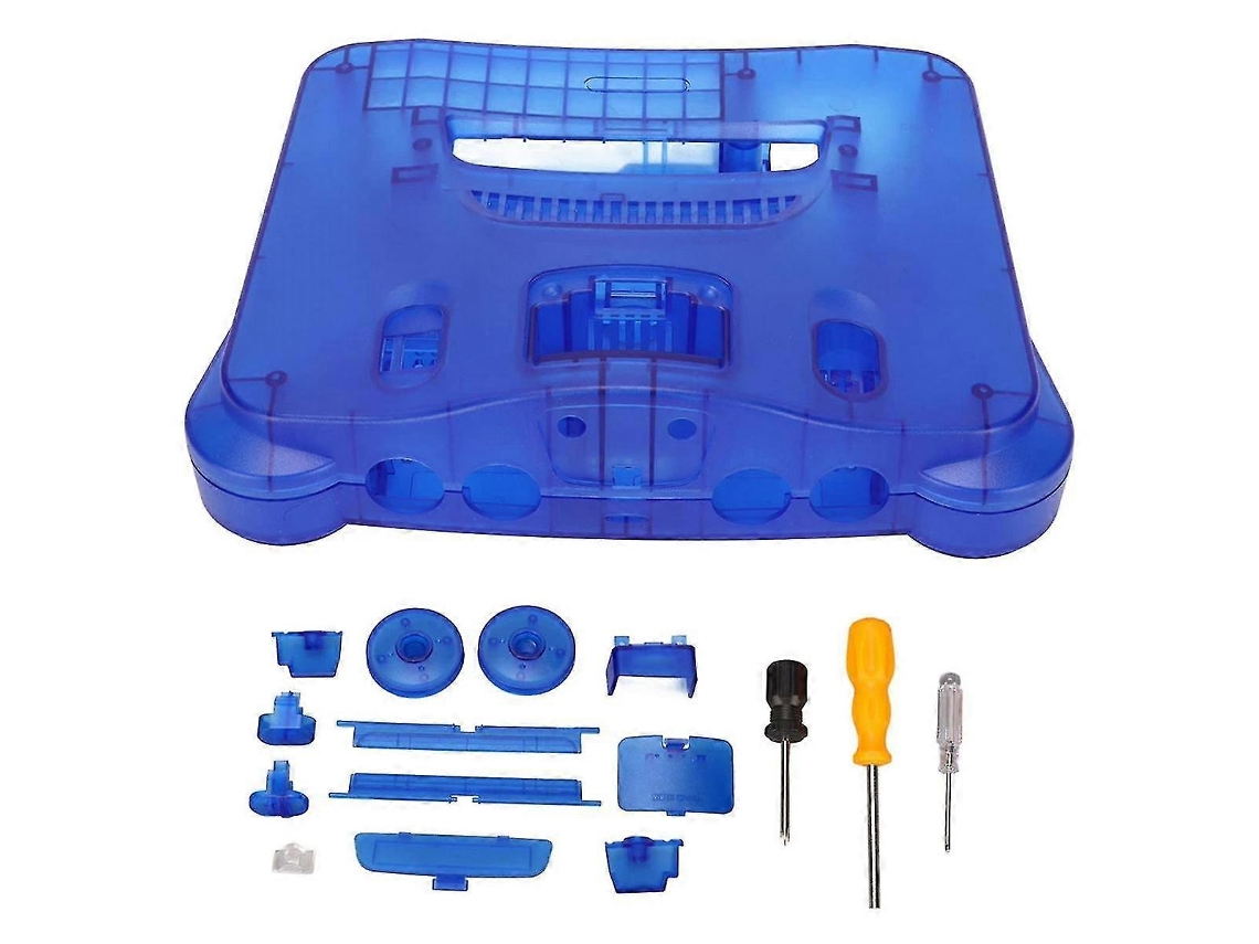Estojo De Transporte Para N64, Caixa De Reposição Para Console De Videogame Retrô Translúcida, Azul Translúcido Ly Ebike