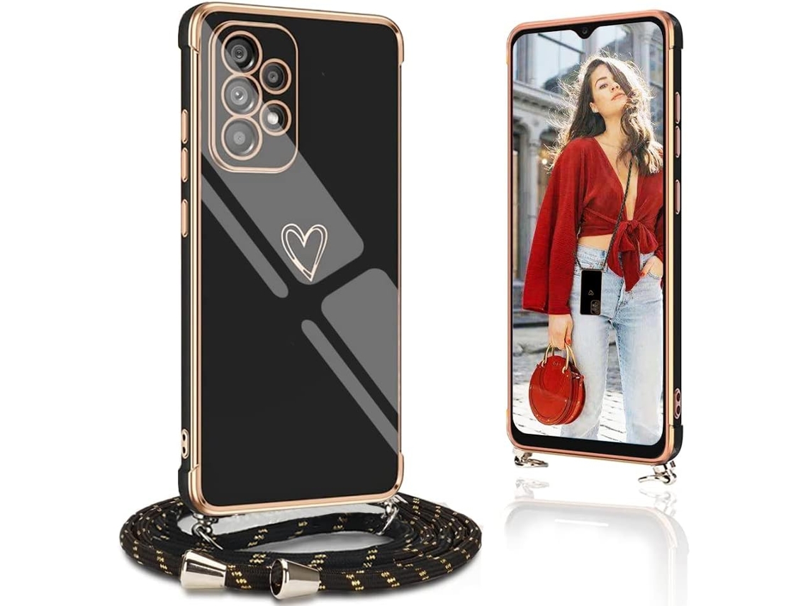 Correia Padrão Coração Amor para Samsung Galaxy A13 HONGWE. Anti-Choque Multicor