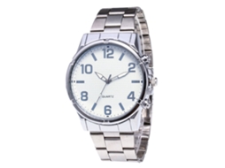 Reloj De Cuarzo Hombre Con Correa De Acero Dial Grande Casual Zhoulianfa (plata Blanca)