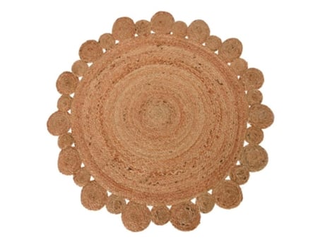 Alfombra Yute 90 Cm Borde Floreado Excellent