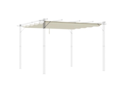 Capa Retrátil Para Pérgola, Tecido De Poliéster, Proteção Uv, Creme, 250x255 Cm-a