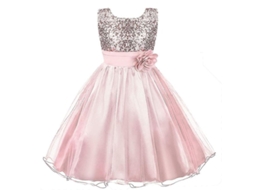 2026 vestido de Princesa para Meninas com Strass e Tule Flores Festa Aniversário Casamento 3 12 Anos 150 Cm Rosa