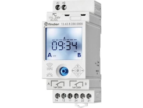 Digitale Wochenzeitschaltuhr, Serie 12 12.62.8.230.0000 90 264 V Dc/ac 2 Wechsler 16 A 250 V/ac 750 Va (12.62. Finder