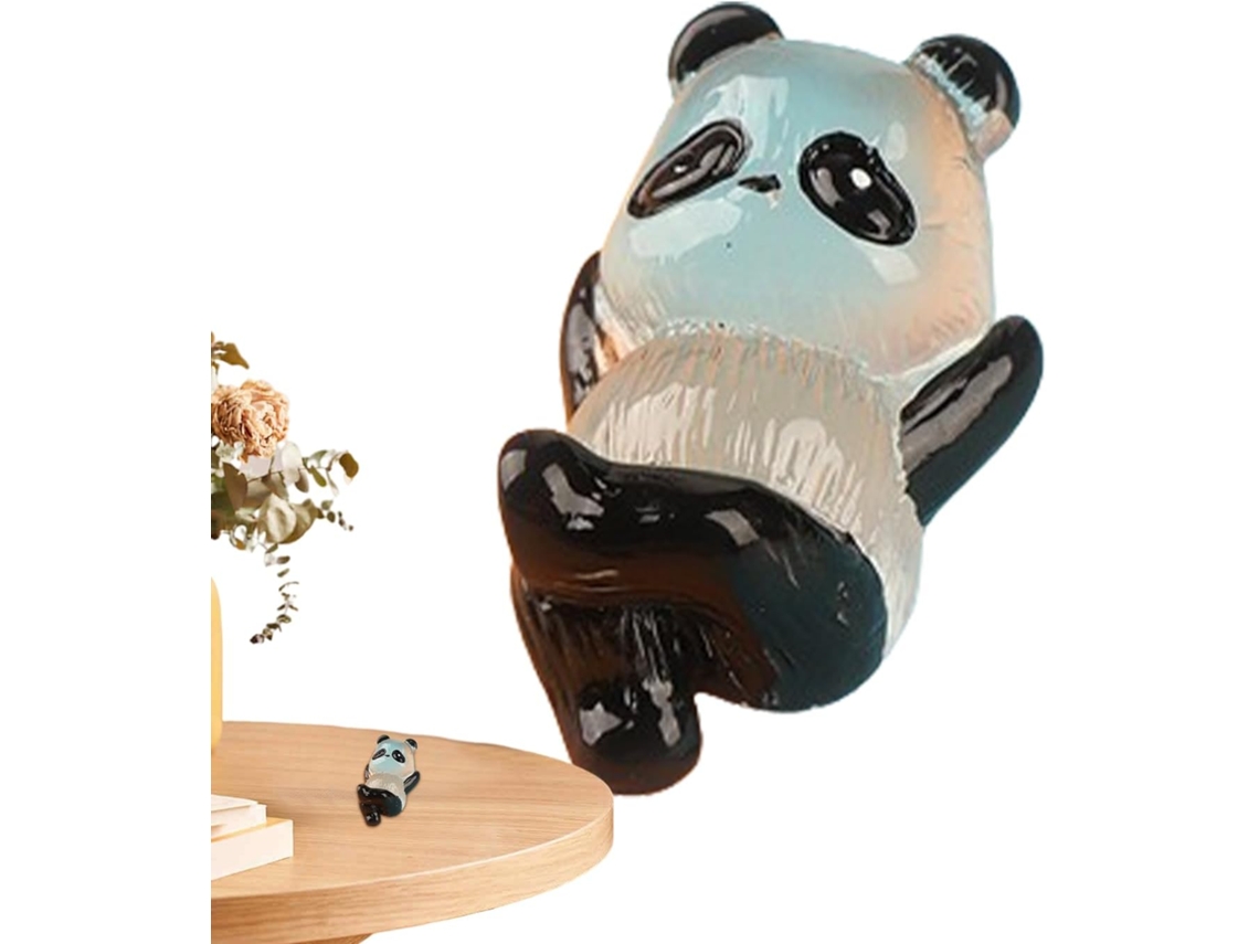 Miniaturas Pandas Resina Glitter Brilham Escuro Estatuetas Panda Requintadas Pintadas Presentear Familiares GOKOCO