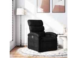Vidaxl Poltrona Reclinável Tecido Preto
