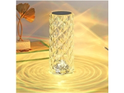 Abajur De Mesa Rosa Com Cristais Luz Noturna Para Quarto Led