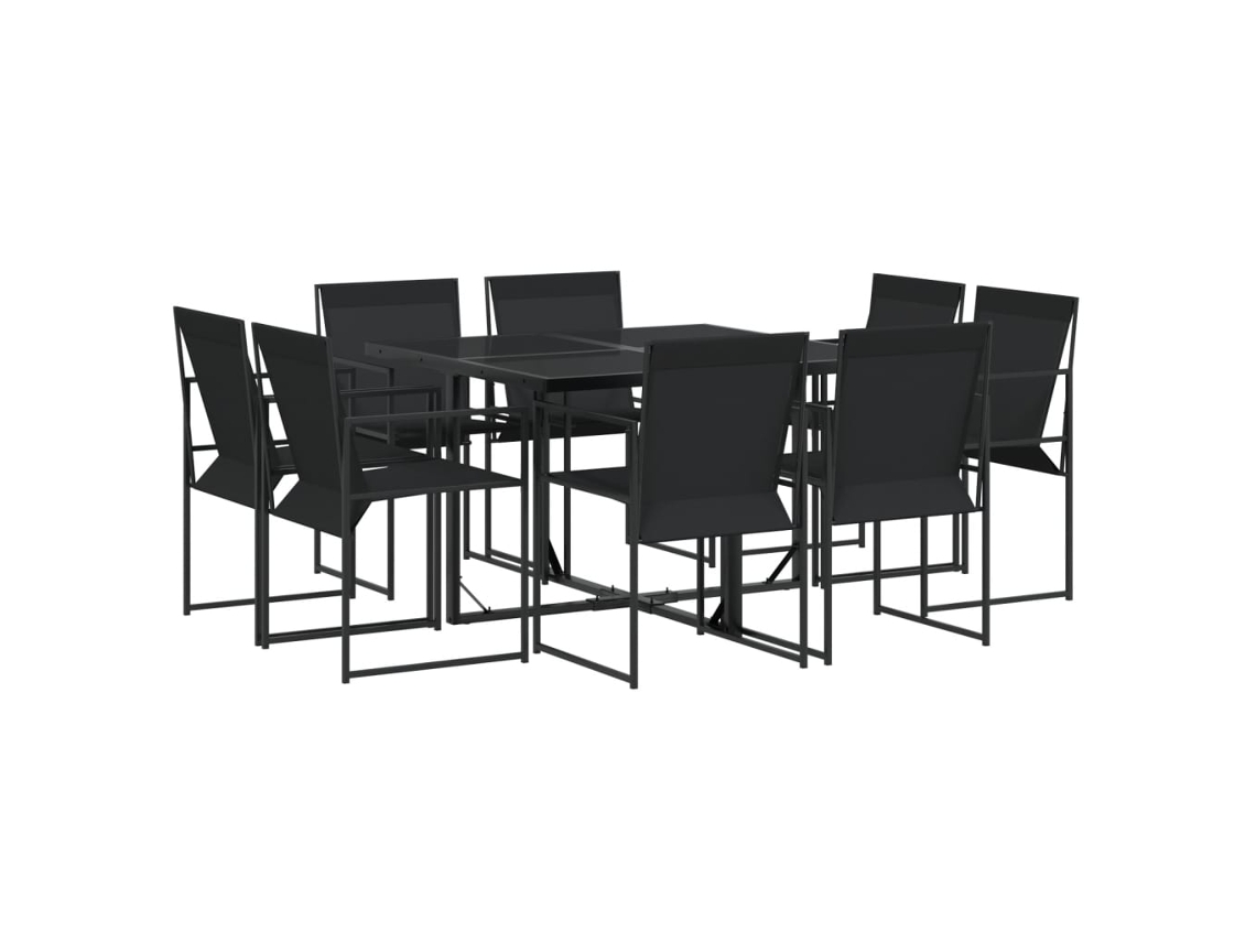 Garden Dining Set, Garden Dining Sets Vidaxl Preto Aço (n/a)