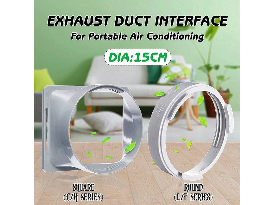 Mangueira de Exaustão com Conector e Flange para Dutos de 5.91 Polegadas e Ar Condicionado Portátil LAXISCREED