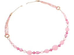Colar Boêmio Vintage Com Contas De Resina Rosa, Gargantilha Longa, Leve, Feito À Mão, Joia De Verão