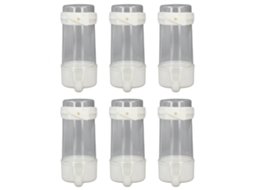 6 bebedouros automáticos Primerox para gaiola de pássaros, 200ml, plástico anti-derramamento.