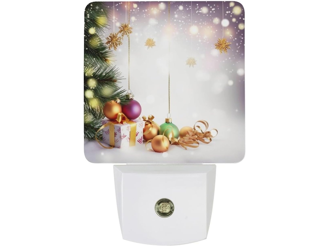 Luminária Noturna De Parede Com Sensor, Luz Noturna Natalina Que Acende Do Anoitecer Ao Amanhecer, Luz Led Branca Quente