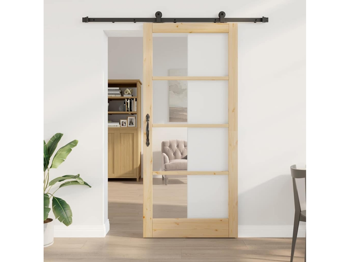 Vidaxl Porta Deslizante Orkdal Natural E Preto 93 X 211 Cm