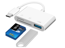 Leitor De Cartão Usb C 3 Em 1 Usb C Para Leitor De Cartão De Memória Micro Sd Tf Compatível Com Pad Pro Chromebook Xps Galaxy S*