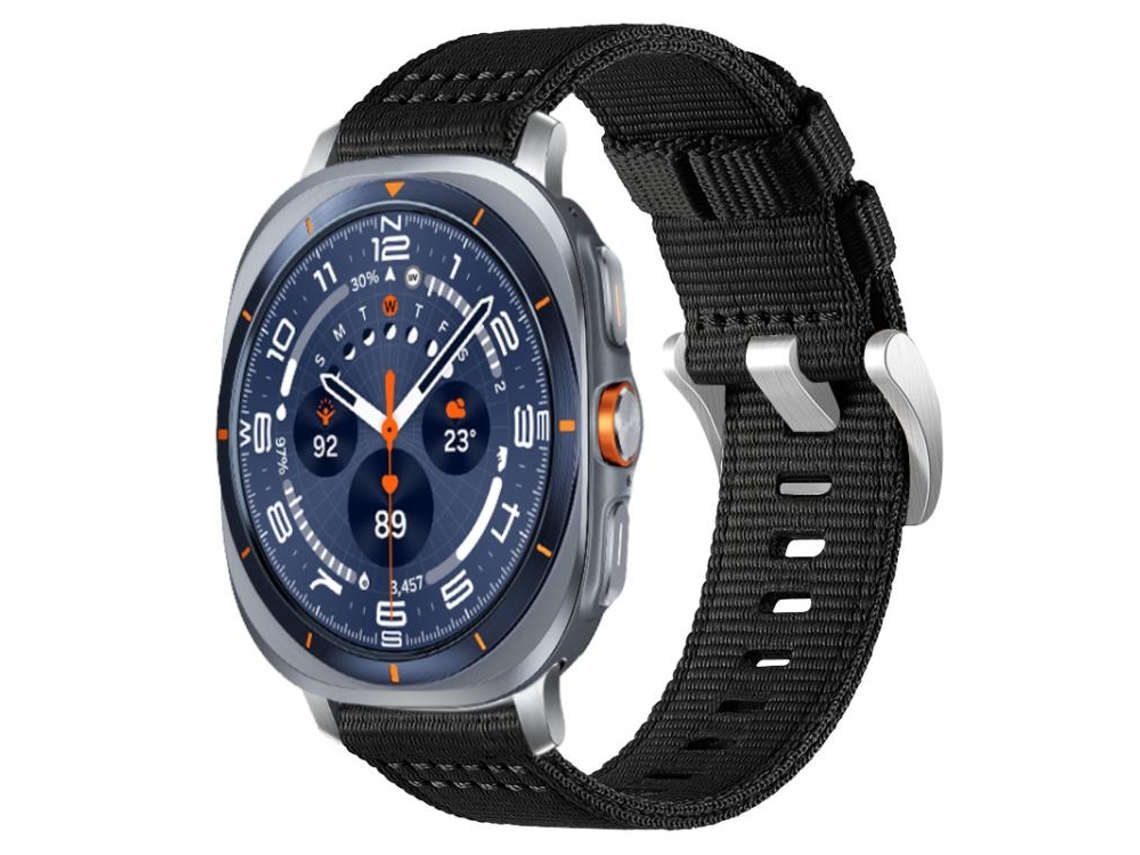 Bracelete Para Samsung Galaxy Watch Ultra - Nylon De Duas Seções (47mm) - Preta