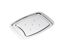 Grelha Para Assar Peru Em Aço Inoxidável Com Pinos Antiderrapantes Para Posicionamento Seguro Da Carne E Aquecimento Uniforme.