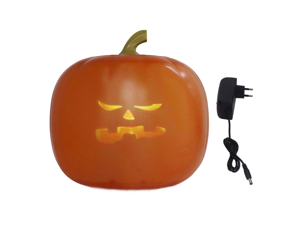 Abóbora animada falante canta projeção LED decorativa Halloween plug UE 90-240V | S/MARCA