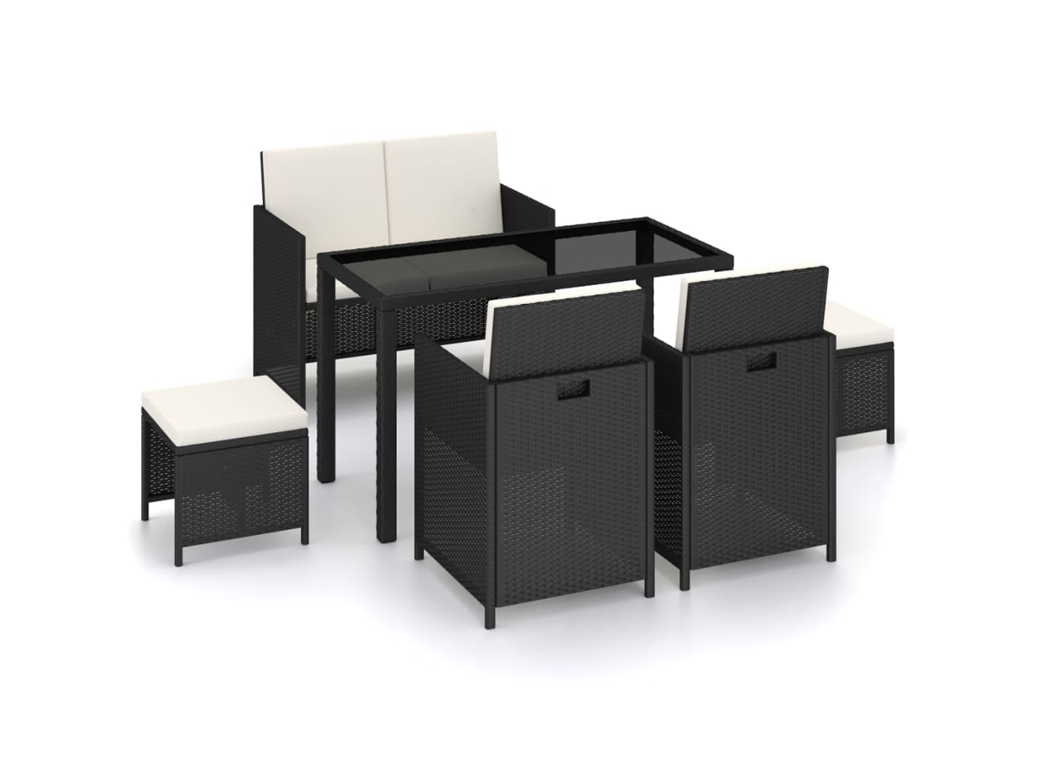 Outdoor Dining Set, Outdoor Dining Sets Vidaxl Preto Rattan / Vime (n/a)